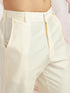 Men's Cream Silk Blend Kurta,Pant And Dupatta Set